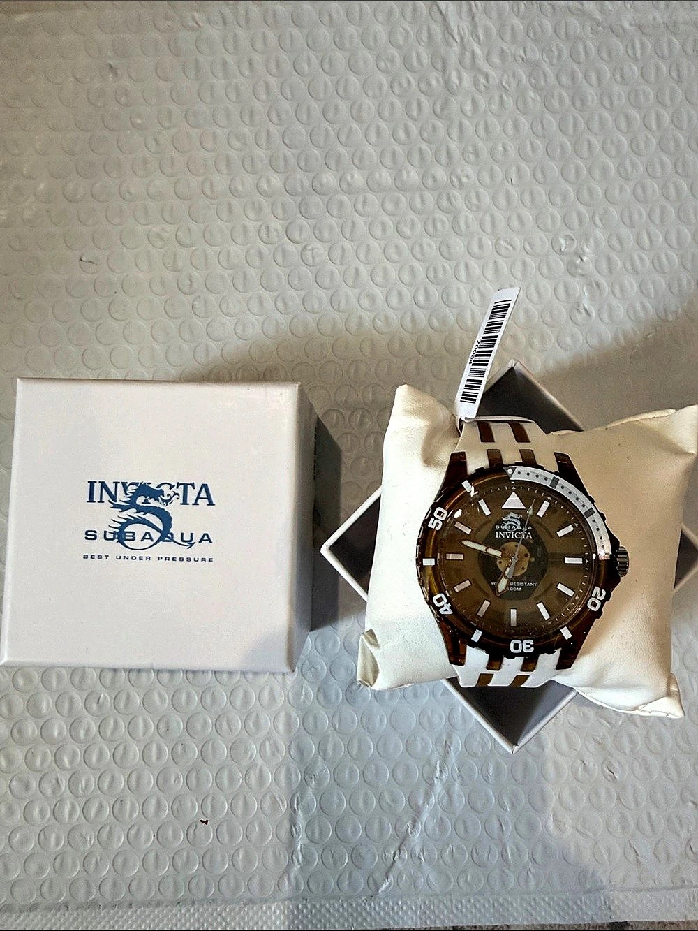 Invicta Subaqua Men's Watch 44mm Dark Brown Model 70034 Brown & White